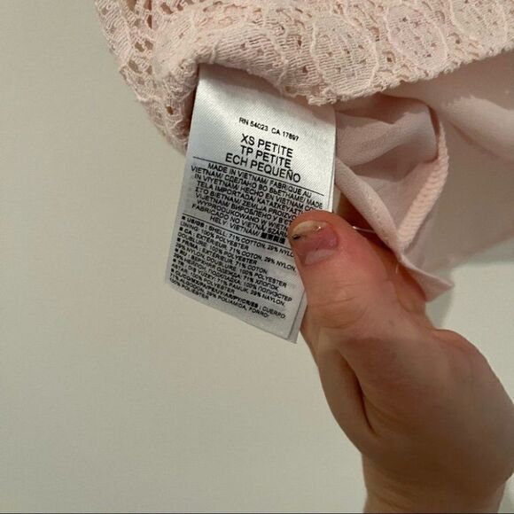 Banana Republic tank sz XS blush pink lace - Picture 7 of 8